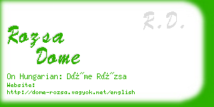 rozsa dome business card